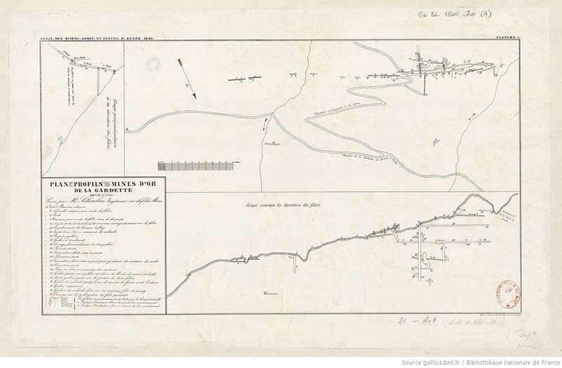 Plan de la mine de la Gardette