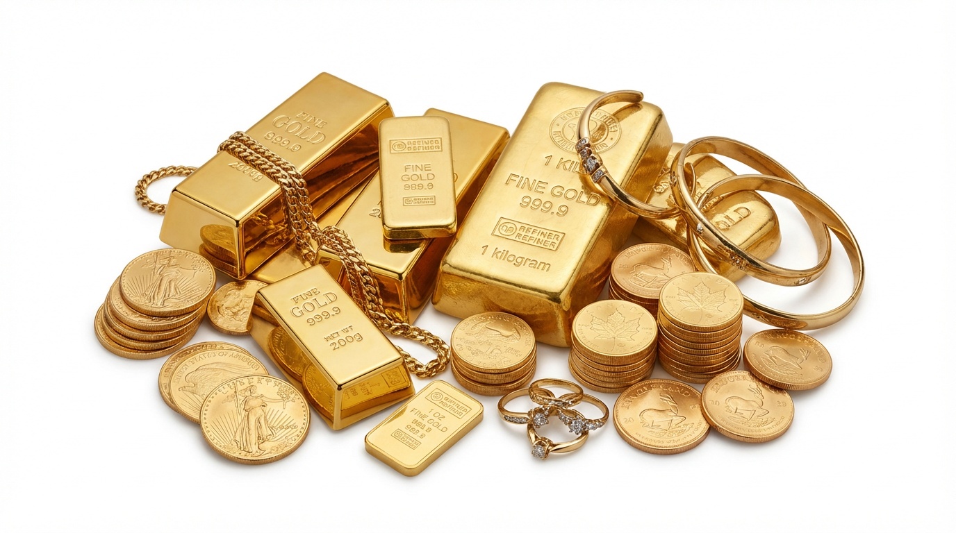 Achat d'or, lingots, lingotins et pièces en or