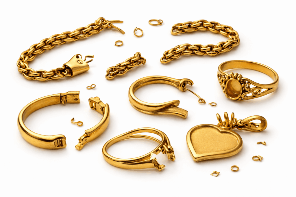 Vente de bijoux en or cassés